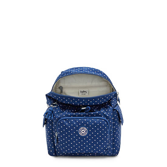 Plecaki Kipling City Pack Mini Printed Backpack Niebieskie | PL 1193QM